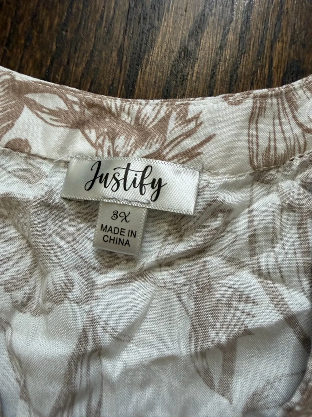 Justify Beige Floral Maxi Dress with Button Detail - Picture 4 of 7